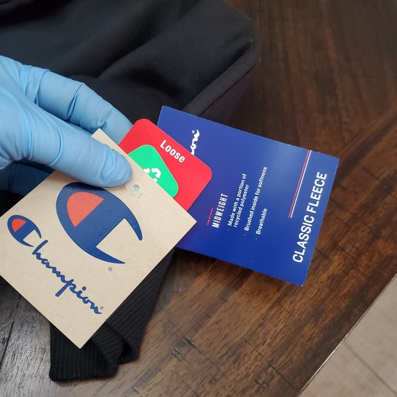 Champion Classic Fleece Cinched Bottom Crew Sweatshirt Women Size Large - Picture 8 of 9